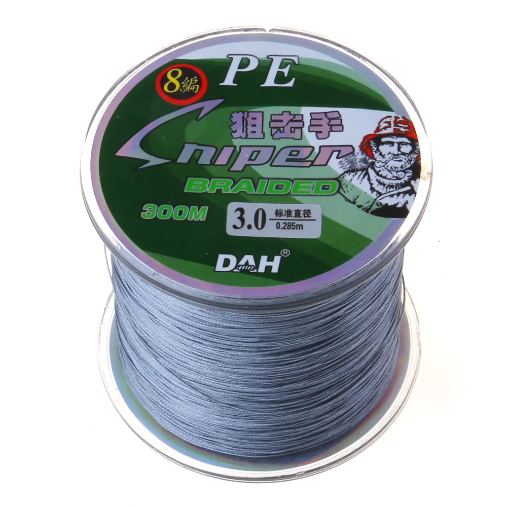 DAH siper8 супер сильный 300 м 8 прядей плетения PE плетеная леска веревка Multifilament 15LB 20LB
