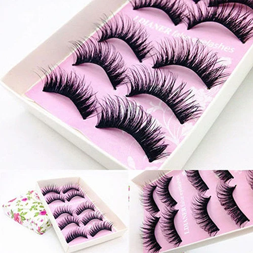 HOT ITEMS 5 Pair Beauty Wispies Natural Long Thick Soft Fake False Handmade Eyelashes | Красота и здоровье