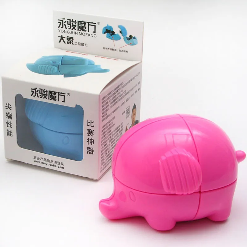 2x2 магический куб &quotСлон&quot Головоломка Куб мозг сложная игрушка Синий Розовый