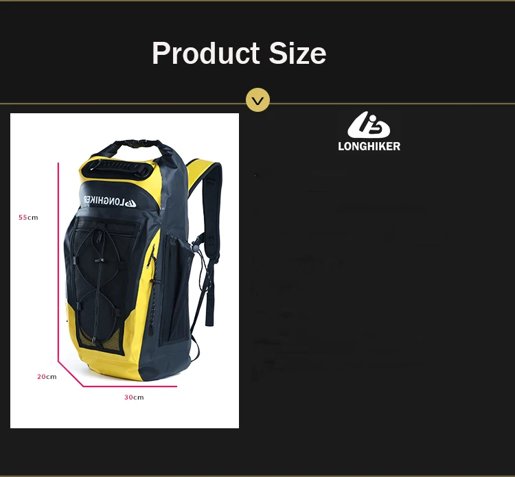 30L LONGHIKER открытый спортивный ПВХ водонепроницаемый походный велосипедный рюкзак сумка для непроницаемого плавания ming плавательный Водонепроницаемый Сухой Рюкзак