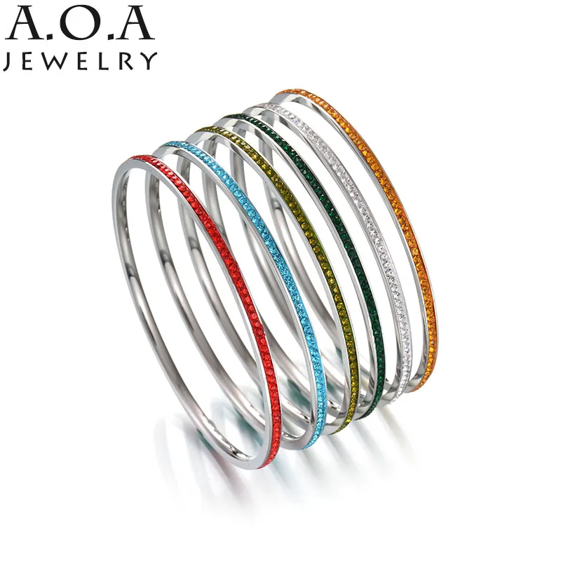2017 Новинка один ряд многоцветные браслеты из нержавеющей стали шикарный CZ камень