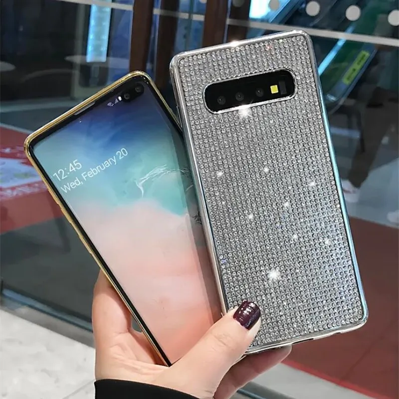 Модные блестящие полный Алмазный чехол для samsung S10 плюс S10E Etui для Galaxy S7 край S8 S9 Plus Note 10 8 9 чехол мягкий Стразы Coque