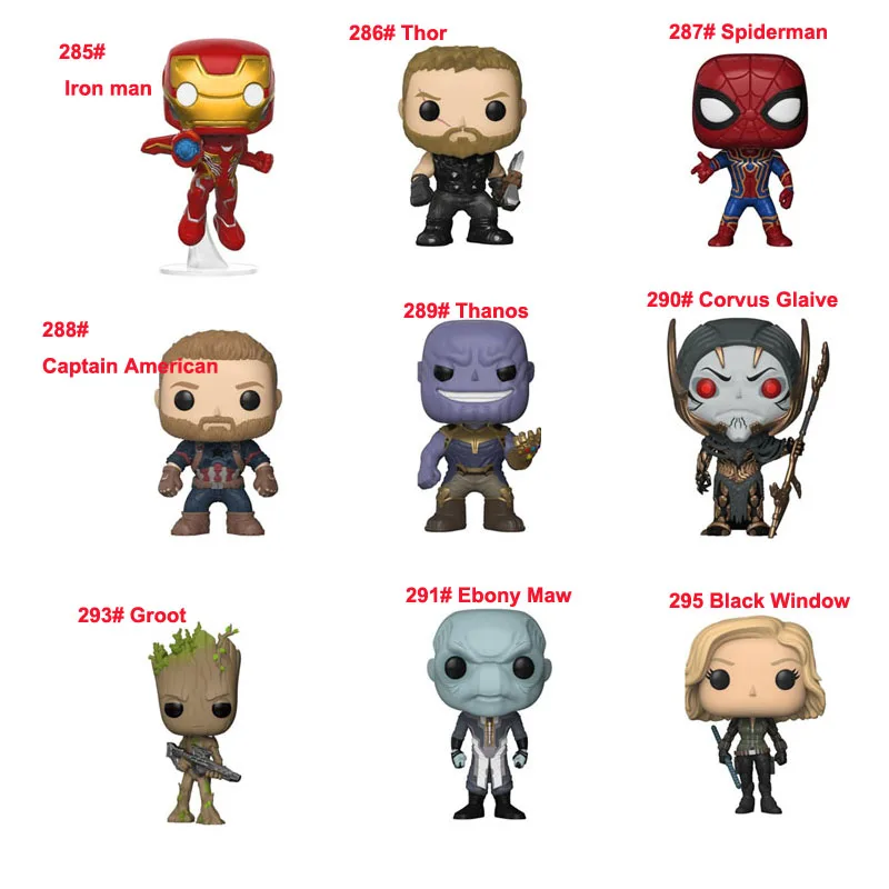 Мстители 3 танос Тор халкбастер Железный Человек паук Капитан Америка 10 см Модель