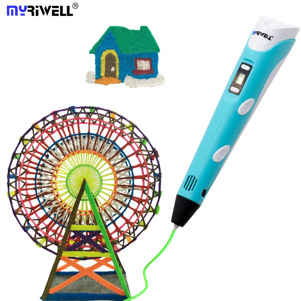 myriwell 3D ручка с светодиодный Дисплей для детей и взрослых Doodler изготовление модельного ряда и художественных ремесел инструмент используют нити abs/pla