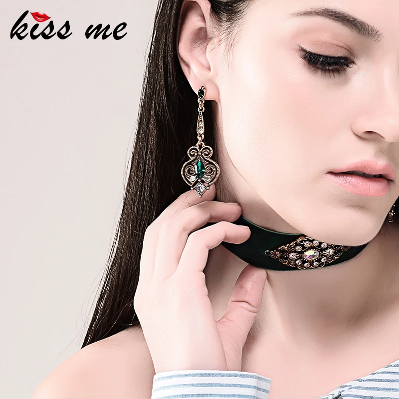 Бренд Kiss Me ретро сплав сердце Висячие серьги для женщин Bijoux летние трендовые золотые цветные серьги подарок на день рождения