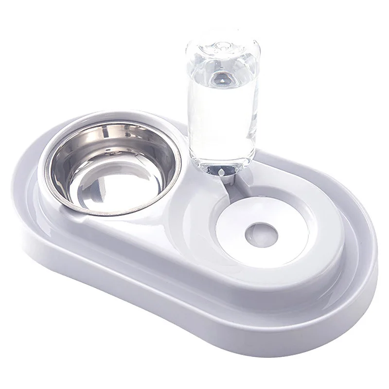 Double Bowls For Dogs Cats Food Environmentally Friendly Splash Proof Automatic Drinking Small Feeding Feeders | Дом и сад