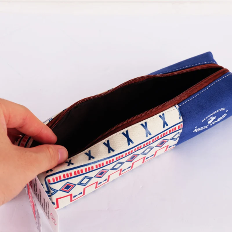 

Cute School Pencil case Bag for Girls Boys Canvas Nordic Style pencil box School Supplies 66605
