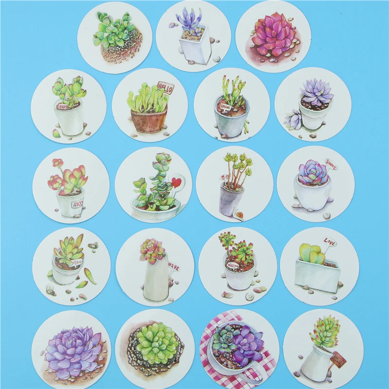 40 Pcs/lot Succulent Mini Lable Sticker Set Decoration Diy Diary Memo Pad Scrapbooking Sealing Kawaii Stationery | Канцтовары для