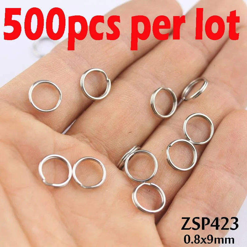 0.8x9mm 500pcs 9 мм-32 мм guang quan нержавеющая сталь двойная петля прыгающее кольцо маленький брелок ювелирные аксессуары части 100-500 шт - Цвет: 0.8x9mm 500pcs