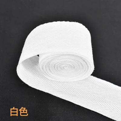 Pure white Facotry цена елочка/хлопчатобумажная лента с саржевым переплетением/хлопчатобумажная тесьма/косой привязки ленты для DIY мешок, ремесленные проекты ширина 40 мм 10 м/лот - Цвет: Pure white