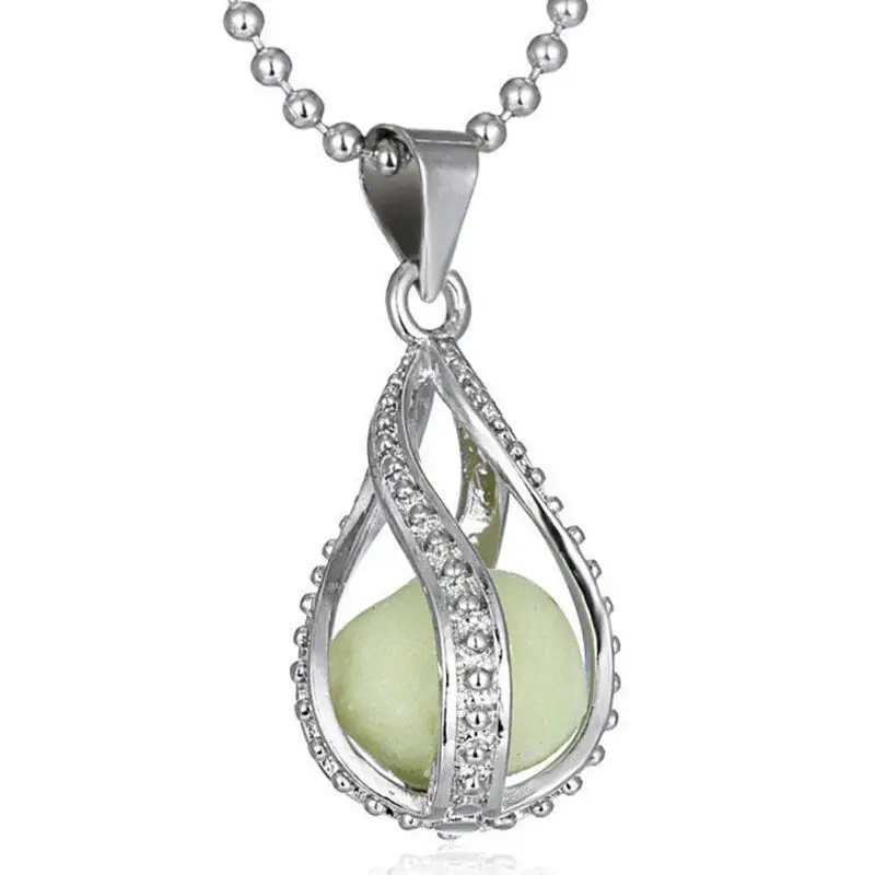 1 шт. креативное серебряное ожерелье в форме носорога со светящимися каплями