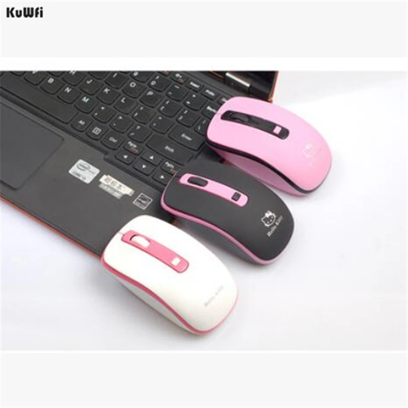 KuWFi компьютерная мышь Милая hello kitty беспроводная 2 4 ГГц 1200 dpi профессиональная