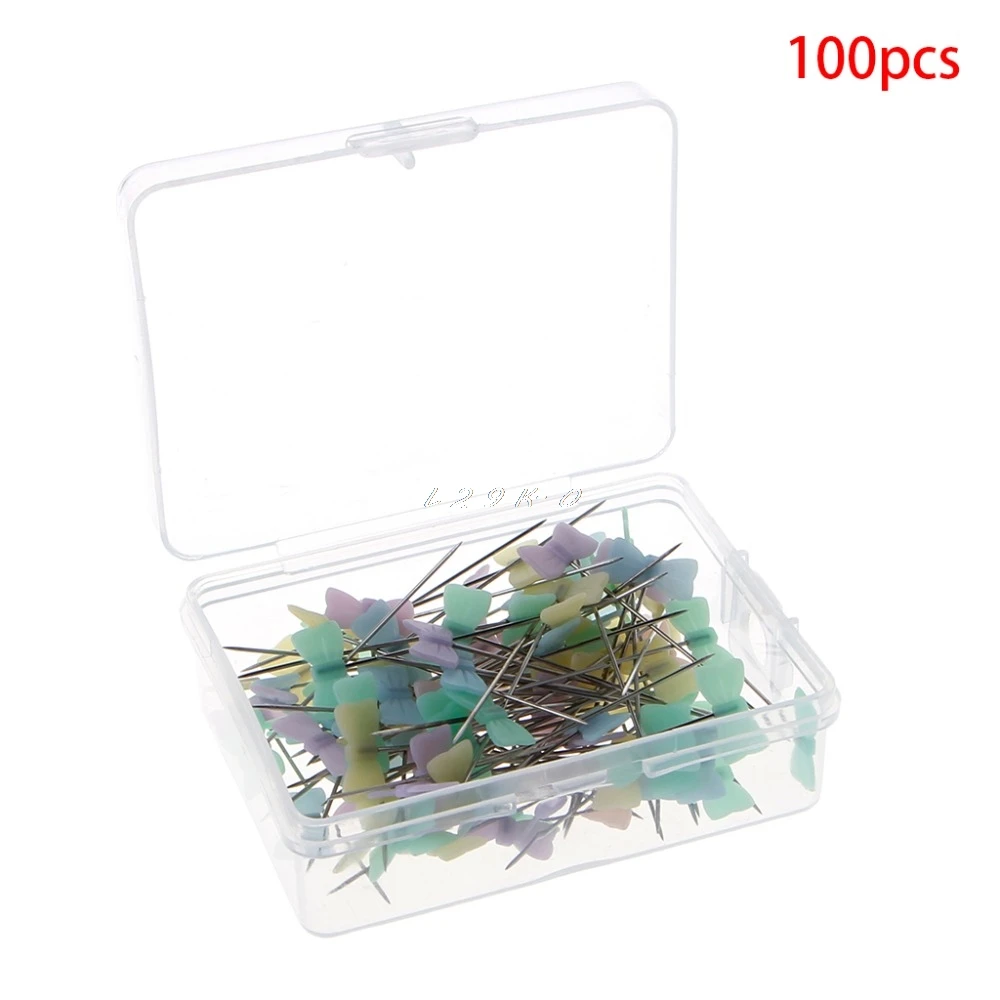 

100Pcs/lo100 Pcs Push Pins Bowknot Style Pins Needles Sewing Quilting Marking