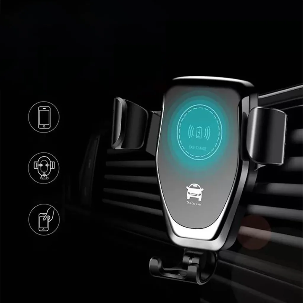 Qi Беспроводное автоматическое зажимное QC3.0 быстрое автомобильное зарядное