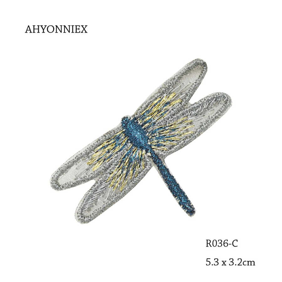 Недорогие вышитые патчи AHYONNIEX со стрекозой 1 шт. с утюгом для одежды наклейки