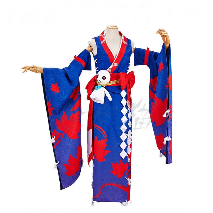 Аниме! Onmyoji Guinv Hongye роскошный принт кимоно униформа косплей костюм для женщин