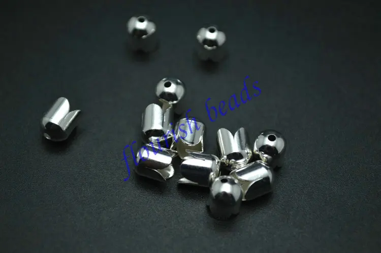 6 мм серебристого цвета металлические медные круглые колпачки для бусин