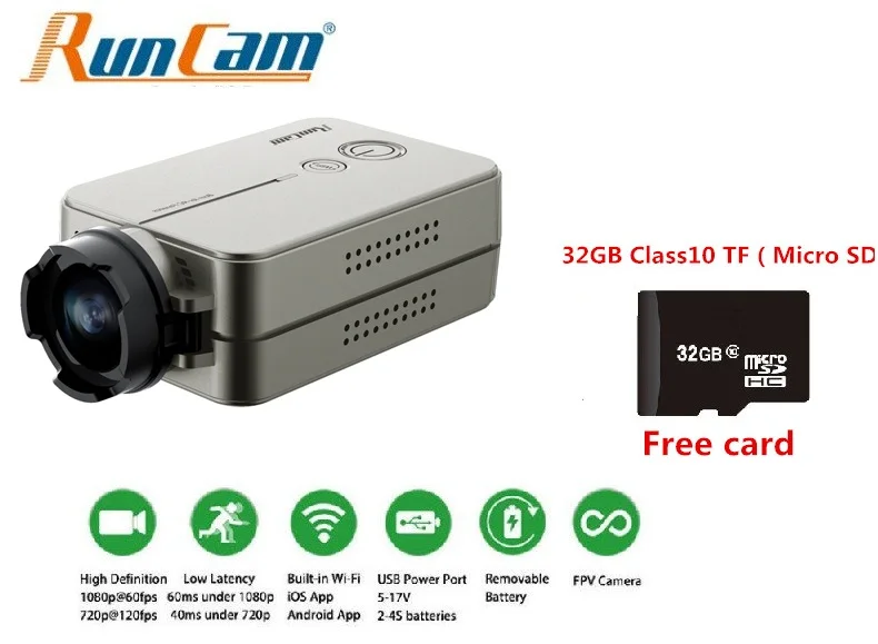 RunCam 2 V2 RunCam2 HD 1080P 120 градусов широкоугольный WiFi FPV камера для RC QAV210 250 Квадрокоптер FPV Мультикоптер