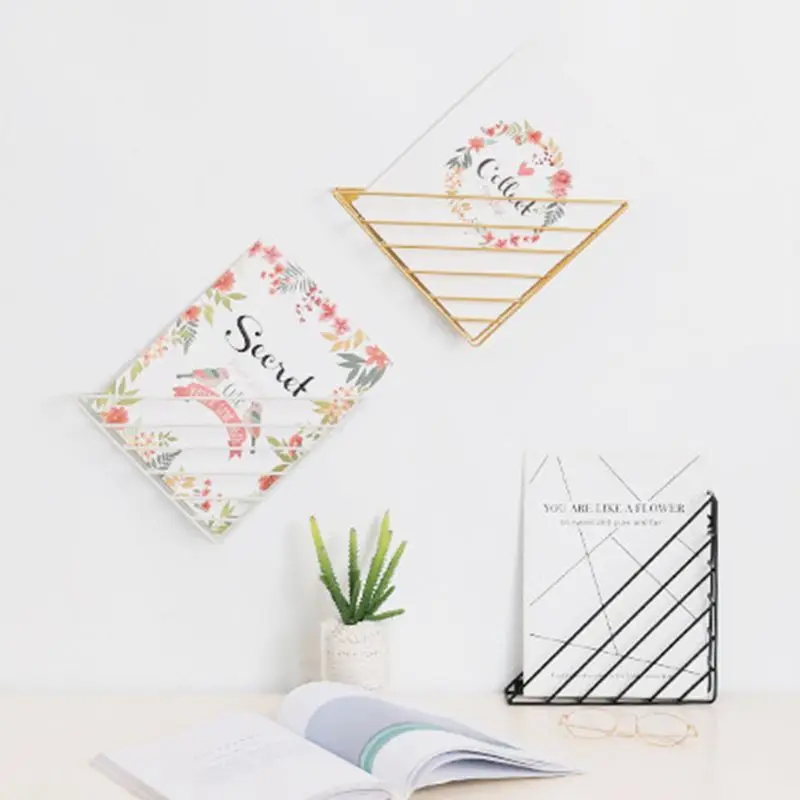 1 шт. скандинавские геометрические железные полки для журналов настенная корзина