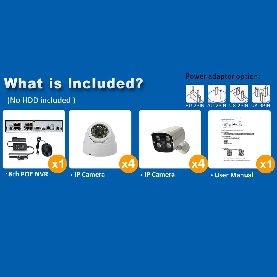 8CH система безопасности 1080P наружная внутренняя IP камера CCTV Система HDMI 2MP