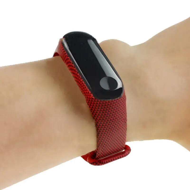 Силиконовый ремешок с принтом для Mi Band 3 на запястье Xiaomi аксессуары Miband цветной
