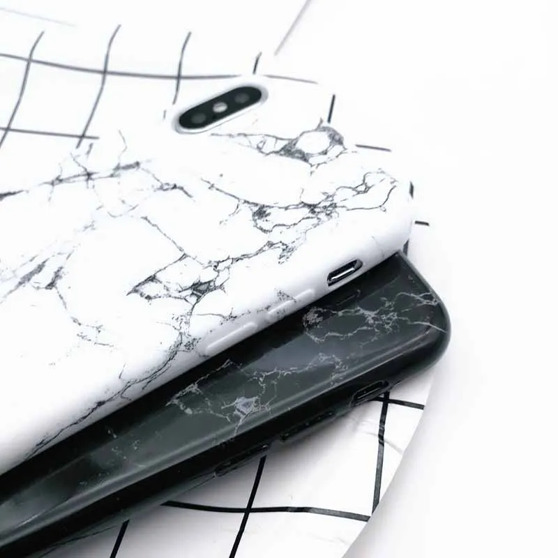 JIBAN Fashion simple Marble texture Phone Case for Apple iPhone 5 5s X 7 7plus 8 8plus 6 6s 6plus Back Cover soft TPU shell |