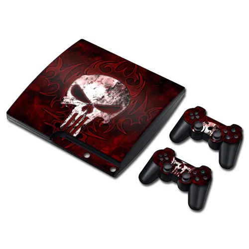 Череп, Каратель, кожа Наклейка для PS3 Slim playstation 3 консоли и контроллеры для PS3 скины наклейки виниловые - Цвет: 0473