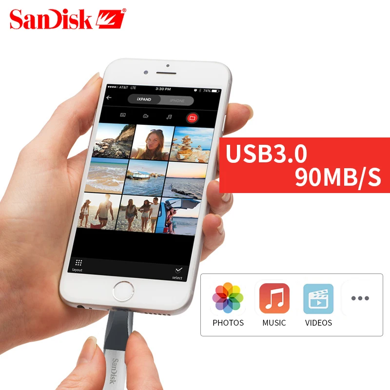 USB флеш накопитель Sandisk OTG 16 128 ГБ|usb flashdisk|drive 16gbpen drive 3.0 |