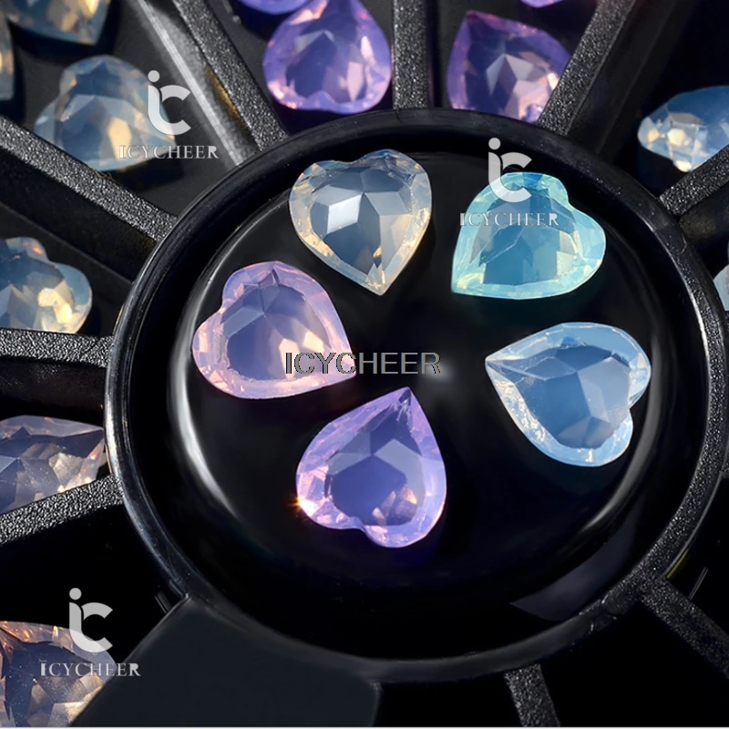 ICYCHEER ногтей декоративные стразы капля смолы/Сердце тень 3D Кристалл Прозрачный