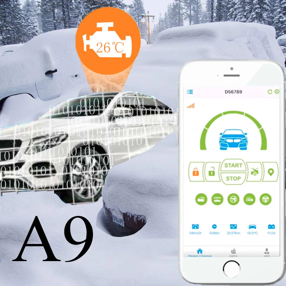 Русская версия для StarLine A9 gsm gps двухсторонняя Автомобильная сигнализация с