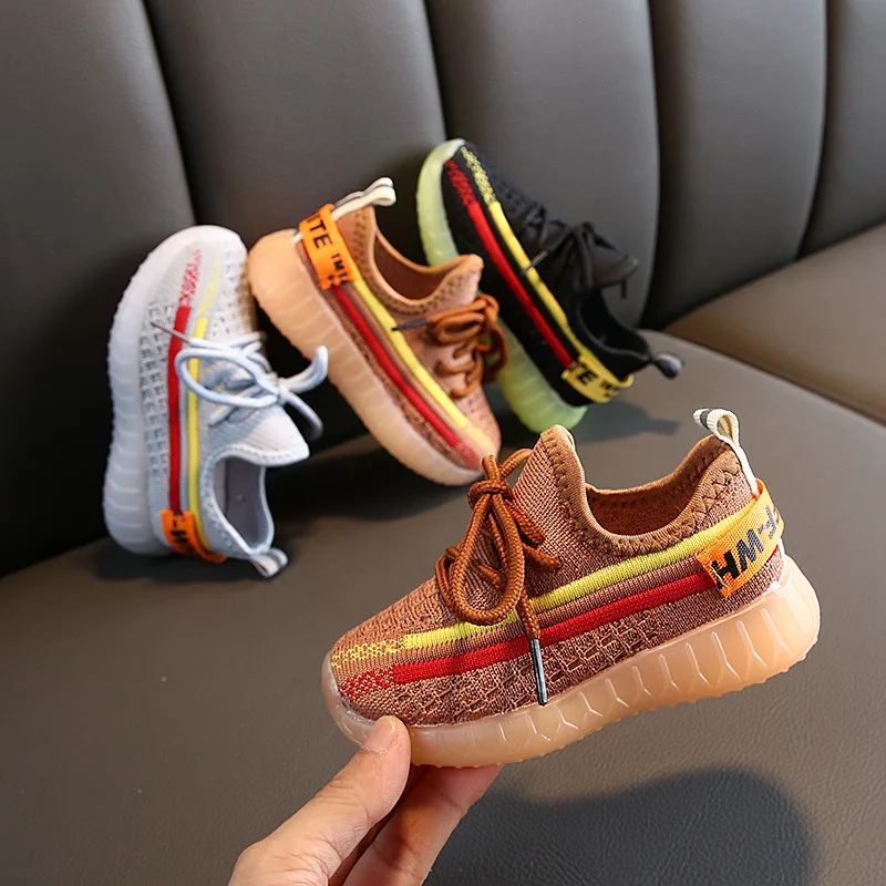 Детская мужские туфли 2019 Новый вразлёт плетение из дышащего сетчатого материала