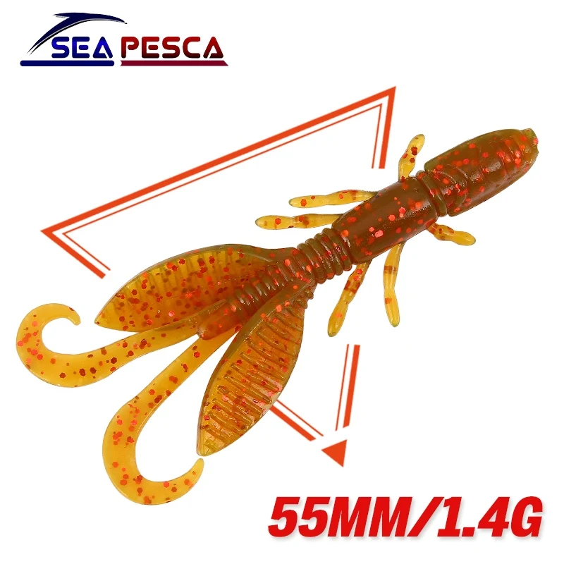 SEAPESCA 12 шт./лот мягкие приманки рыболовные 55 мм 1 4 г для рыбалки воблеры креветка