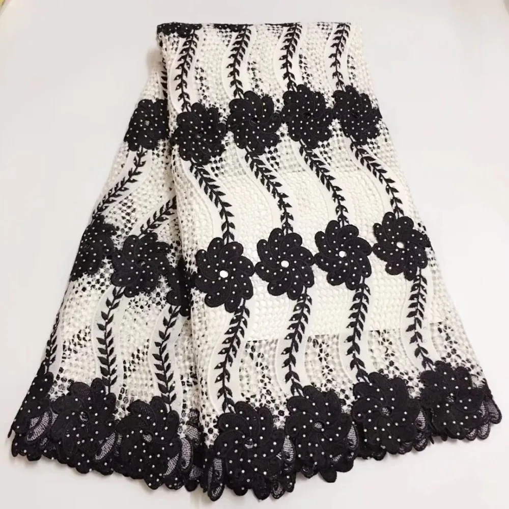 

New Design African Lace Fabrics High Quality For Men Cotton Dry Guipure Lace Fabric With Stones Swiss Voile Lace In Switzerland