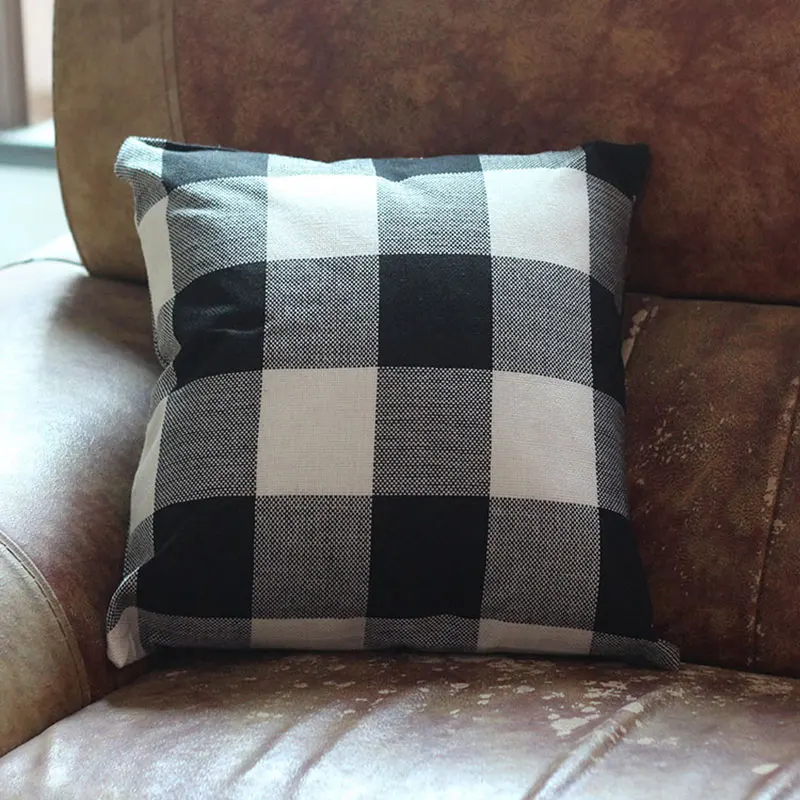 Plaid Decorate Pillow Cushion Cover Linen ecorative Pillows Home Decor Almofadas Decorativas Capa De Almofada Para Sofa | Дом и сад