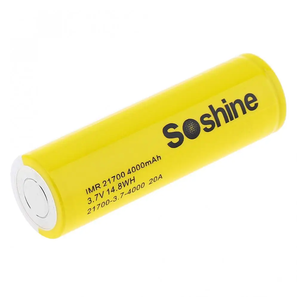 Soshine IMR 21700 3 7 V 14.8WH 20A 4000 мА/ч литий-ионный аккумулятор Перезаряжаемые Батарея для