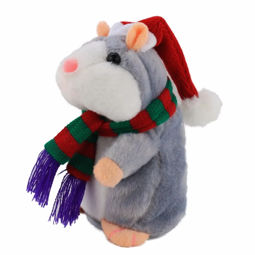 Прямая поставка Рождественский говорящий хомяк плюшевая игрушка звук Запись