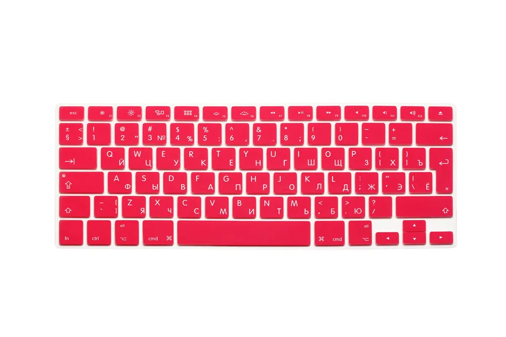 2 шт) английские русские буквы клавиатура пленка протектор для Macbook Air Pro retina 1" 15" 1" ноутбук Кожа Чехлы для Mac книга гелевый Чехол - Цвет: Розовый