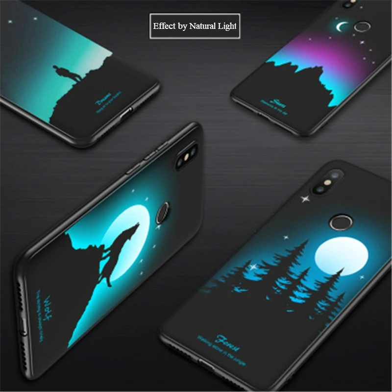 3D Touch Luminous Case for Redmi S2 MI 8 Soft Silicone Light Glow Pattern Full Back Cover Xiaomi 8SE/Mi 5X/Mi 6X |