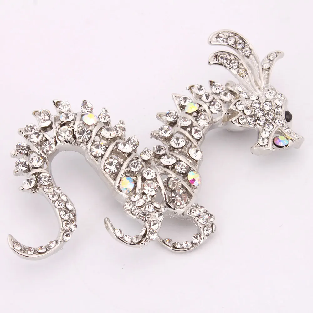Cool Silver Finish Dragon Rhinestone Brooch Pin NEW | Украшения и аксессуары