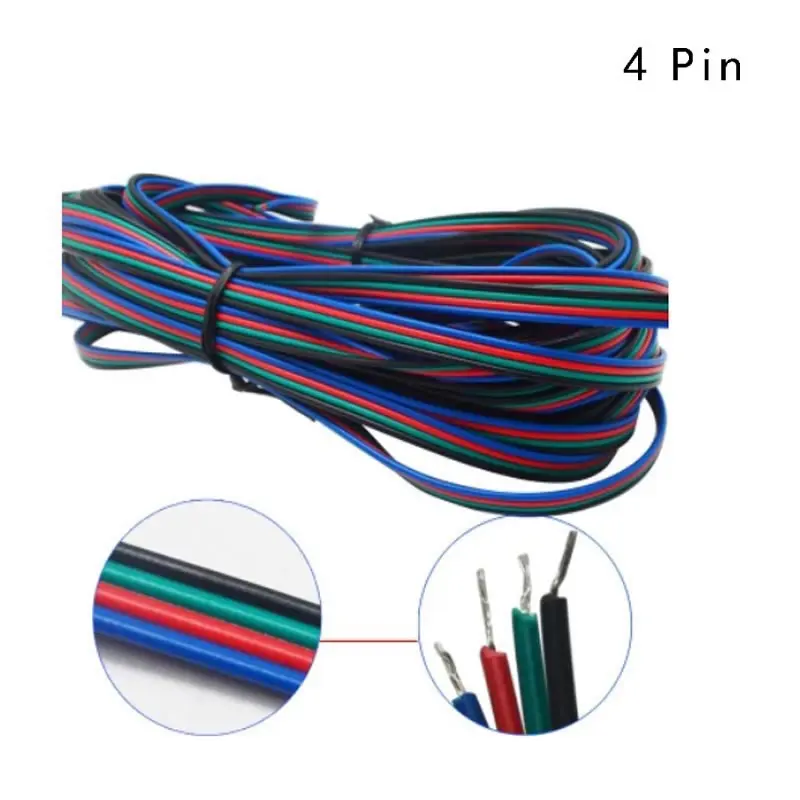 5 м удлинитель 2Pin/4 Pin/5Pin Электрический разъем для 12V 24V 3014 3528 5050 5630 5730 светодиодный