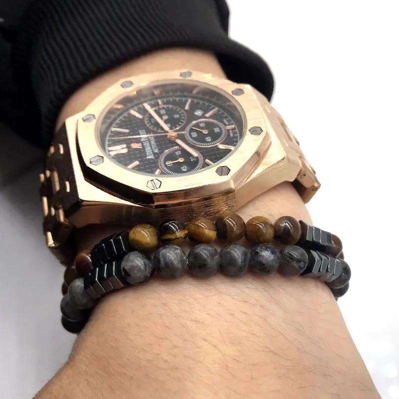 YIZIZAI новинка модный браслет с камнями и бусинами мужские ювелирные изделия 6 мм