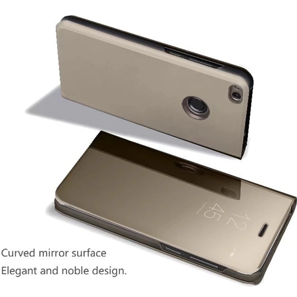 For Huawei P8 LITE 2017 Case Clear View Mirror Leather for P8Lite Smart Wake Up Sleep Flip Kickstand Cover |