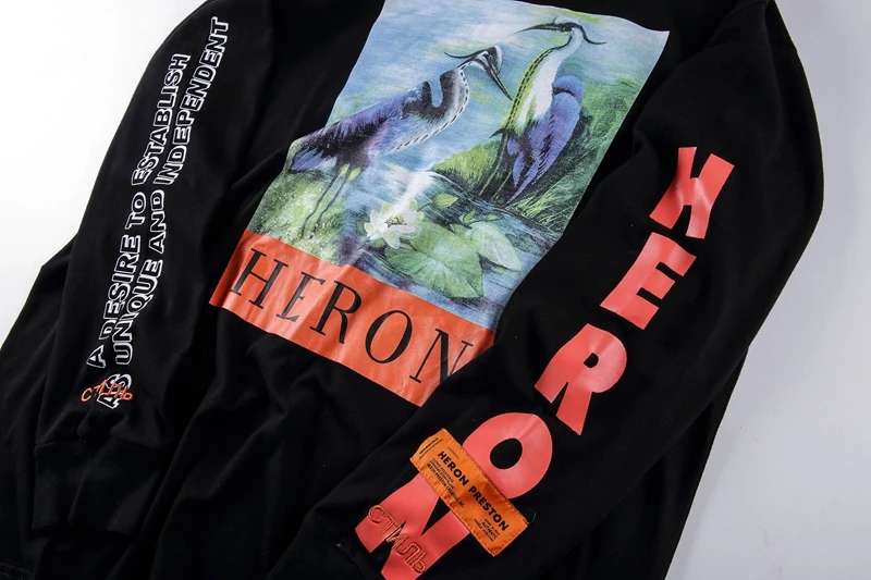 Xieruis 2017fw японского журавля heron Престон Толстовки Для женщин кофты круглый
