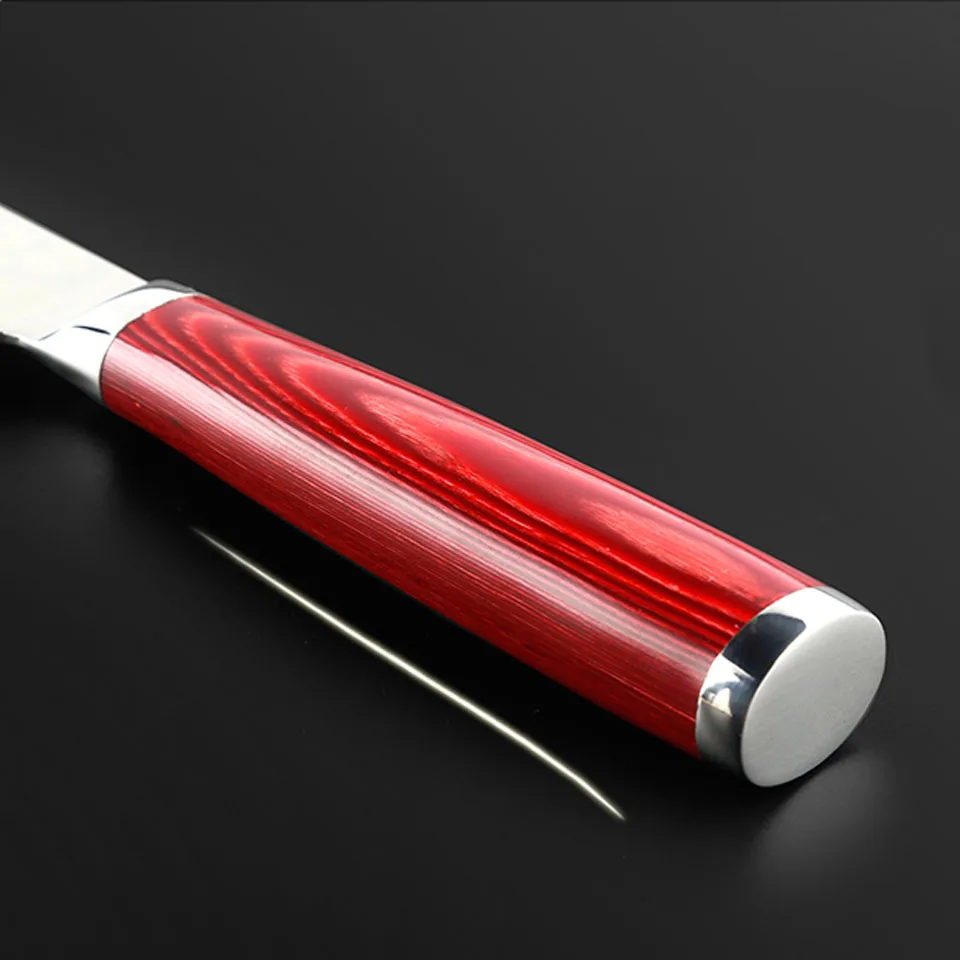 Нож шеф повара FINDKING кухонный нож из дамасской стали с деревянной ручкой 7 дюймов 67