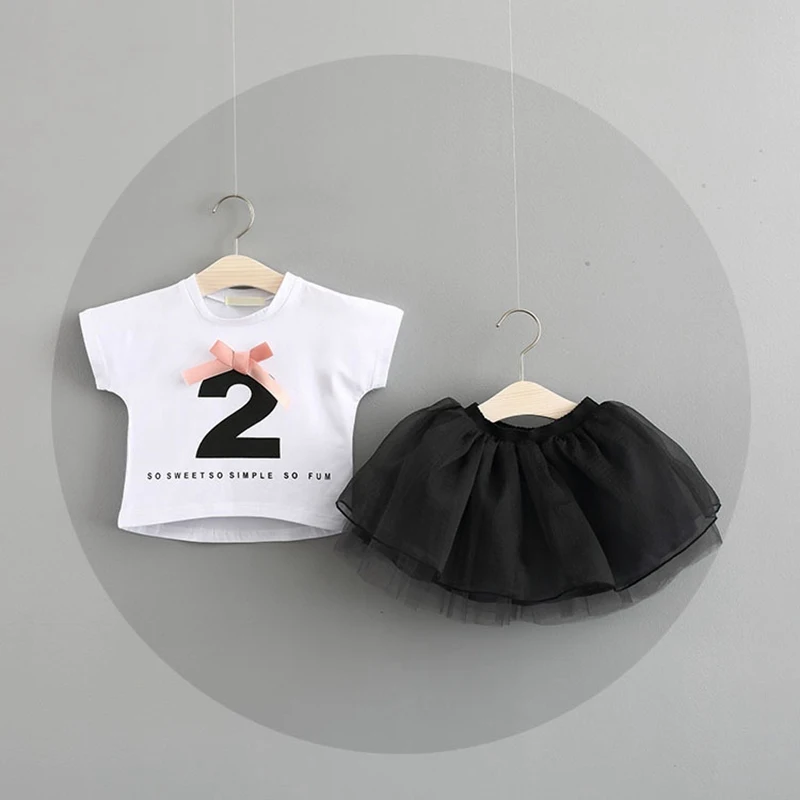 Лето 2019 комплекты детской одежды для девочек 0-3 лет футболка с короткими рукавами