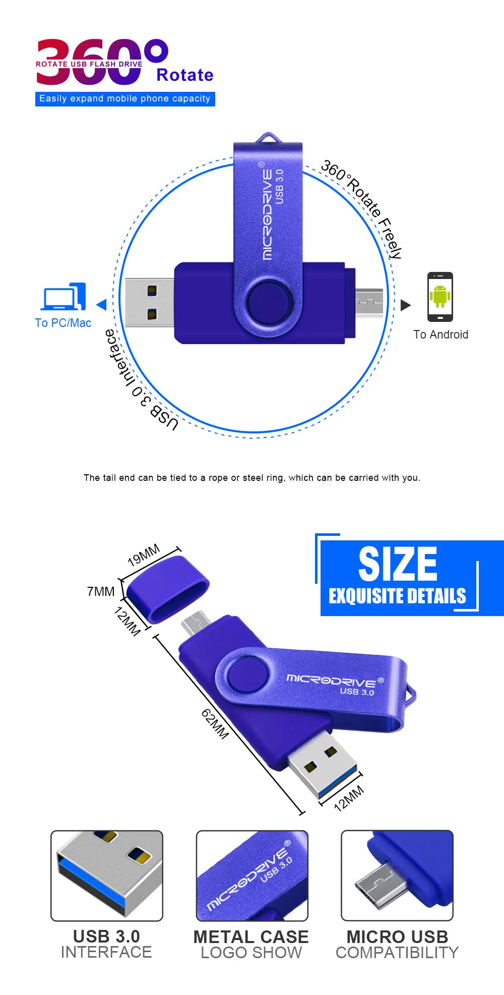 Высокоскоростной USB 3,0! 8 цветов 2 в 1 OTG флеш-накопитель USB флэш-накопитель 16 ГБ 32 ГБ 64 Гб 128 Гб карта памяти для Android phone tablet
