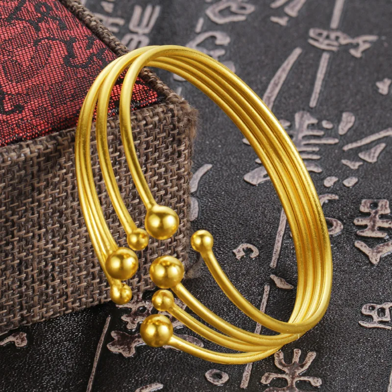 Простой модный дизайн 24K браслет очаровательный женский свадебный подарок для