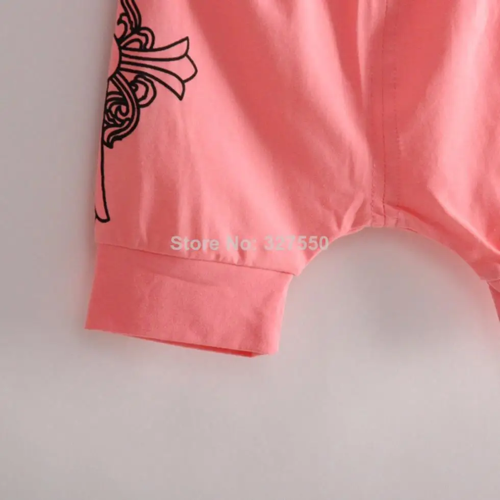 4 sets/lot 2014 Baby clothing set Summer Girl Clothing Sport Casual Cotton Clothes T-shirt + Shorts BDT-383 | Мать и ребенок