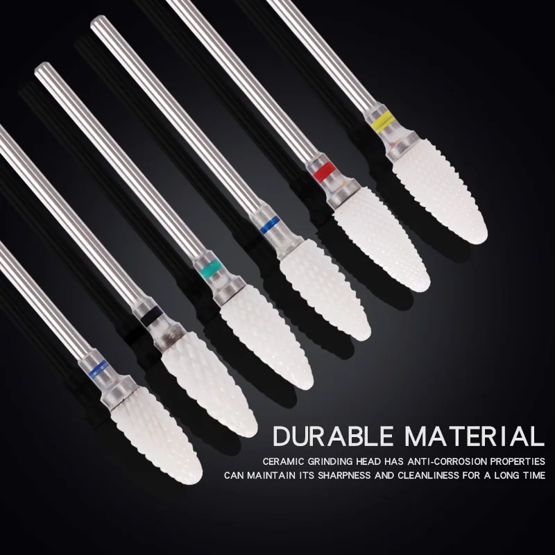LIDAN Ceramics Nail Drill Bits for Punte Fresa Cuticole Machine Milling Cutter Removing Gel Varnish Frez | Красота и здоровье
