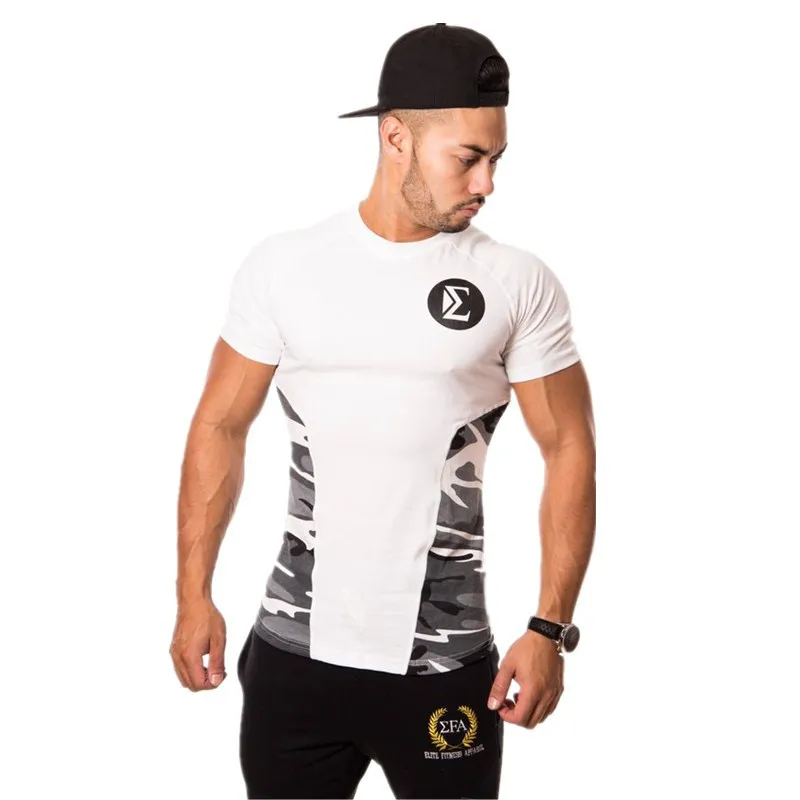 2018 Spring Summer Men Short Sleeve Sport Running Shirt breathable Training Fitness T Gym bodybuilding Clothing Sportswear | Спорт и